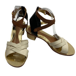 Leifsdottir Mabli Heels Sandal Black Brown Biege Leather Women's Size 41/ US 10